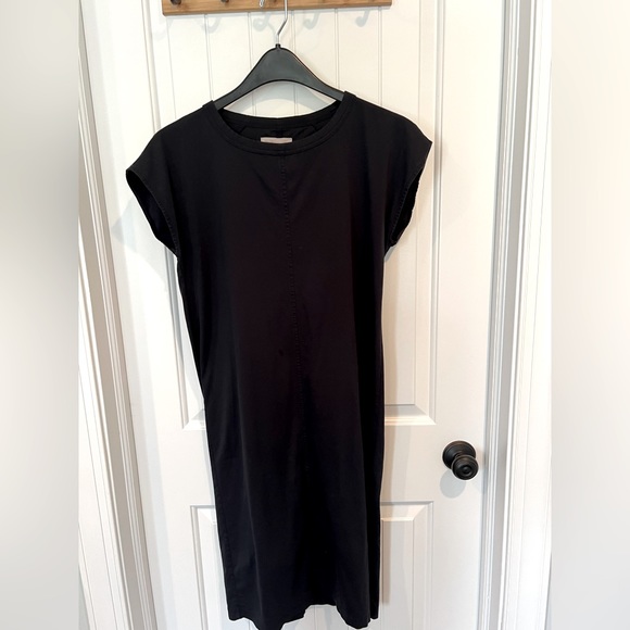 everlane luxe cotton side slit tee dress EVERLANE olive green The Luxe Cotton Side-Slit Tee dress S